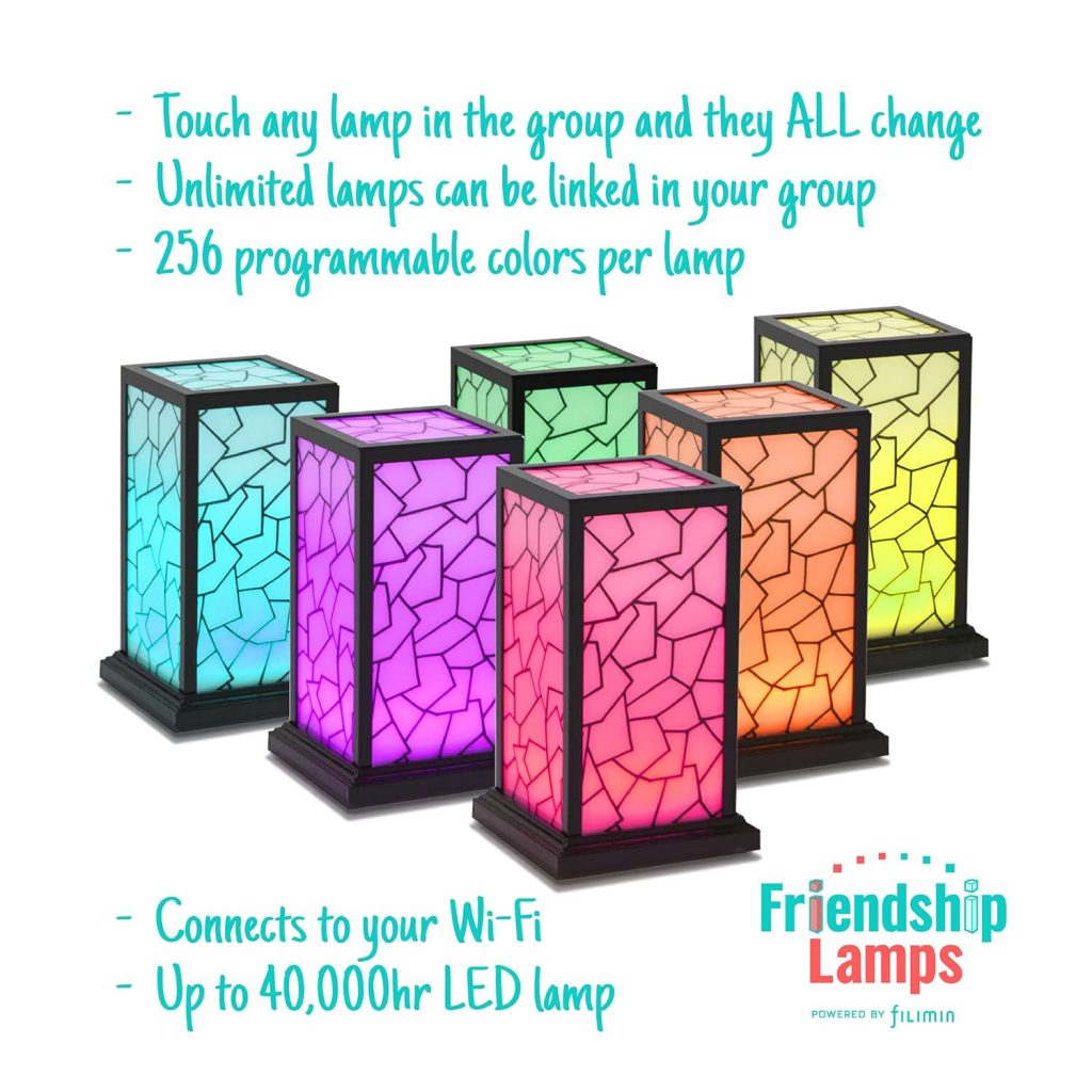 Friendship Lamp® Classic Design - Handmade in USA Wi-Fi Touch Lamp LED Light for Long-Distance Connection