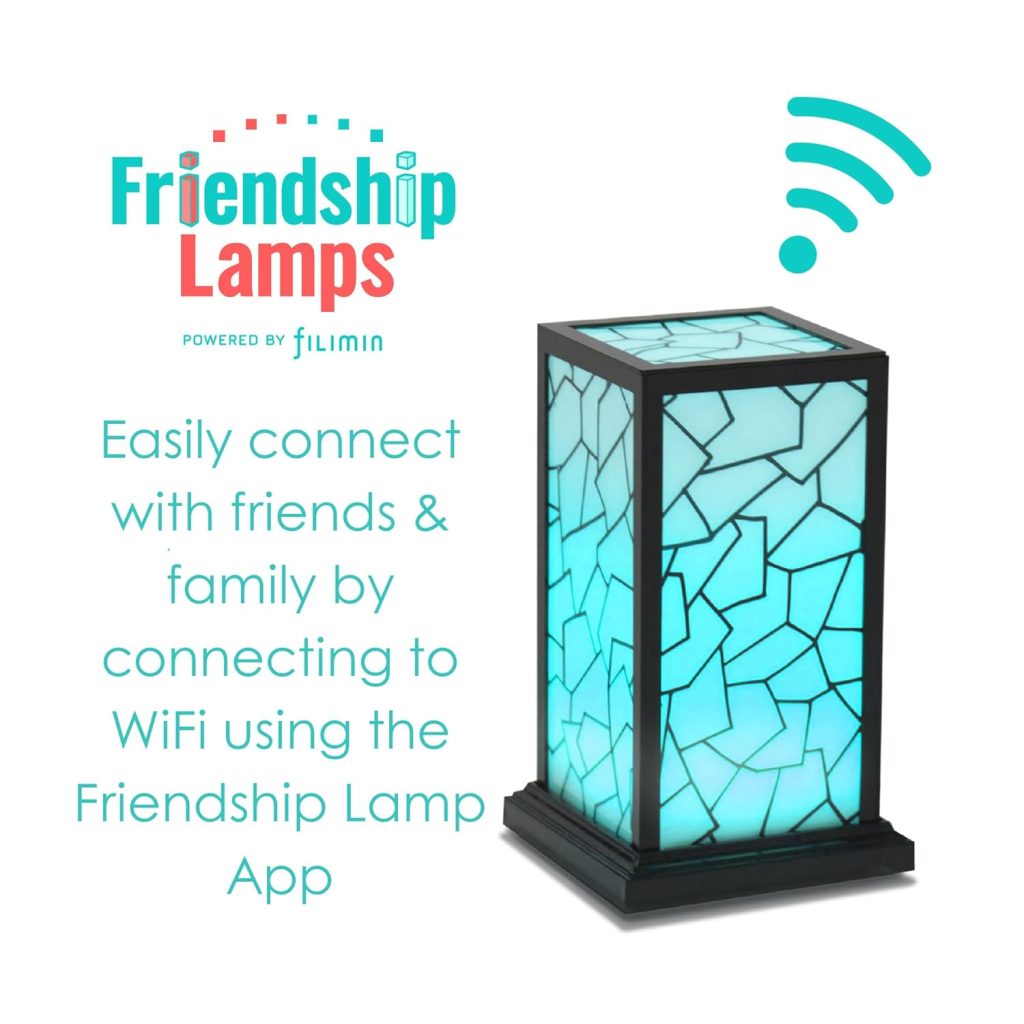 Friendship Lamp® Classic Design - Handmade in USA Wi-Fi Touch Lamp LED Light for Long-Distance Connection 3