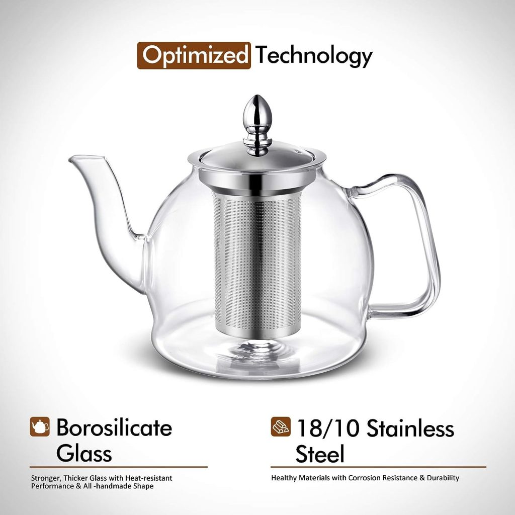 HIWARE 1000ml Glass Teapot with Removable Infuser - Review and Buying Guide 3