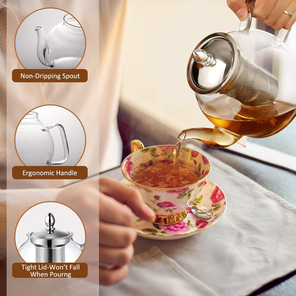 HIWARE 1000ml Glass Teapot with Removable Infuser - Review and Buying Guide 4