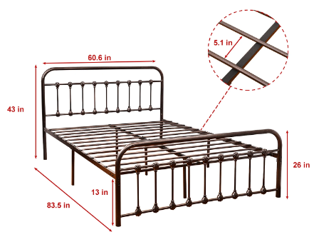 Classic Metal Platform Bed Frame 3