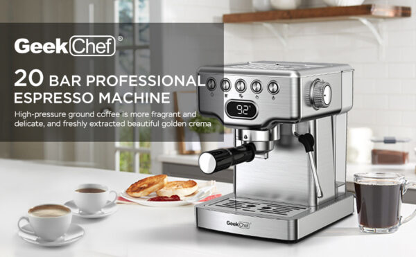 Brew Like a Barista at Home: Geek Chef 20-Bar Espresso Machine with Milk Frother
