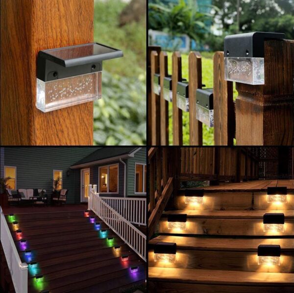 Light Up Your Evenings with Style: Waterproof RGB LED Solar Step & Fence Light for a Magical Outdoor Glow