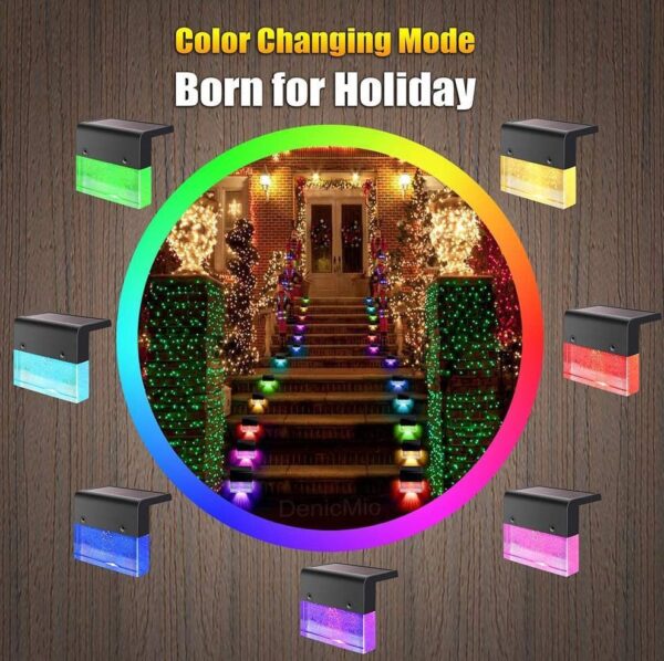 Light Up Your Evenings with Style: Waterproof RGB LED Solar Step & Fence Light for a Magical Outdoor Glow