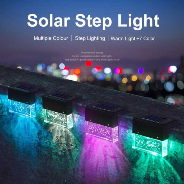 Light Up Your Evenings with Style: Waterproof RGB LED Solar Step & Fence Light for a Magical Outdoor Glow