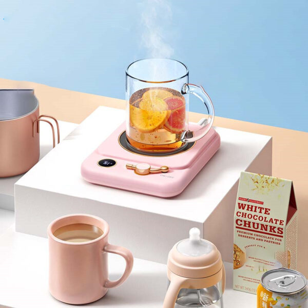 Smart Milk Warmer Coaster with Digital Display – Electric Mug Heating Pad for Coffee, Tea & Baby Bottles (25W Constant Temperature)